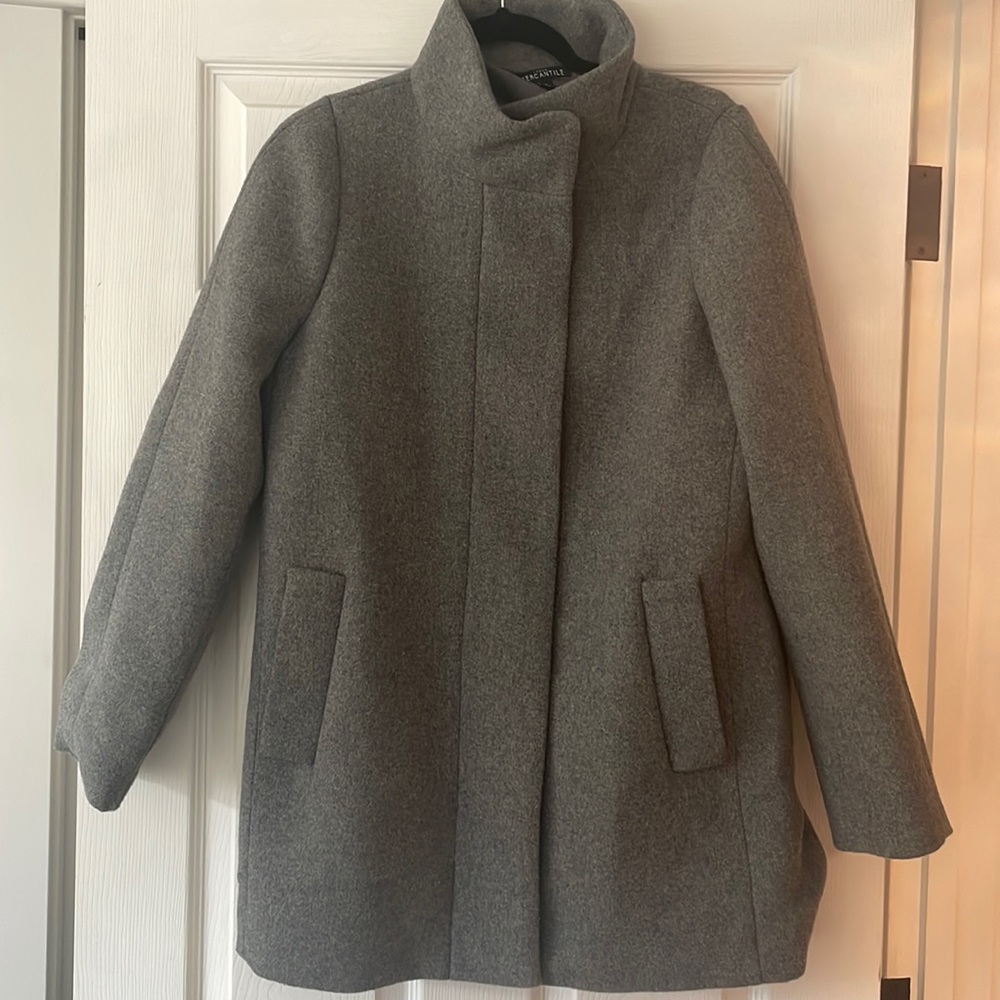 J. Crew mercantile pea coat gray in color size 10